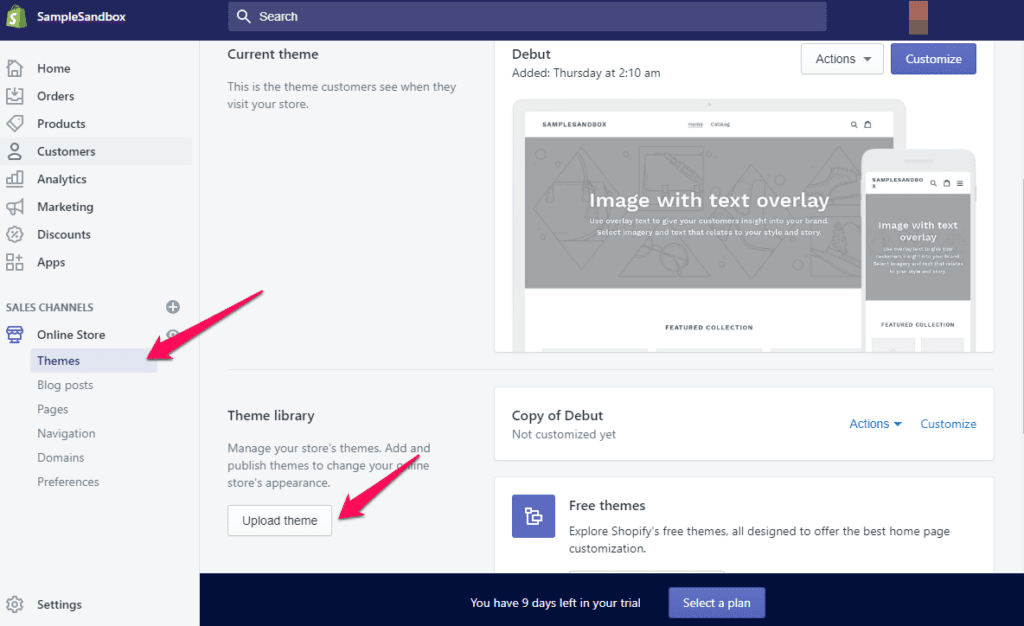 choosing-theme-in-shopify