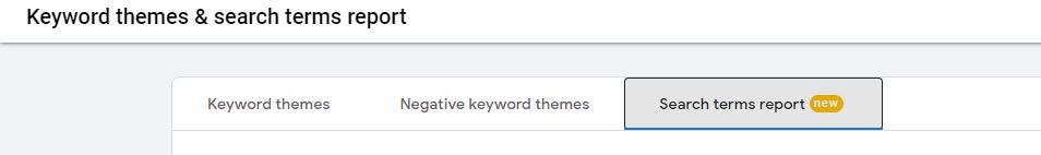 Search Terms Report Search Terms Report